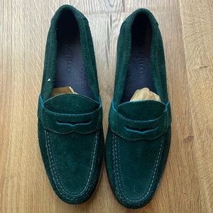Never worn Cole Haan green loafers (suede)